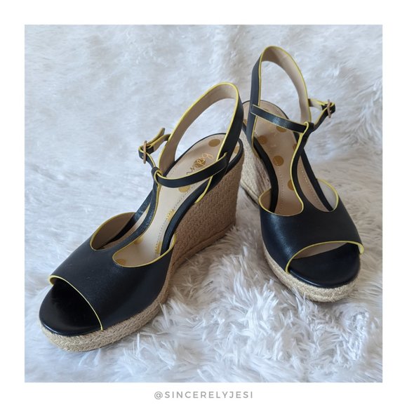Boden ▪ Navy Carrie Espadrille Wedge Heels